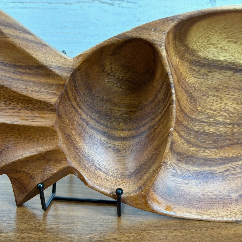 Vintage Waikiki Woods‎ Hawaii Monkey Pod Pineapple Shape Wooden Bowl 14